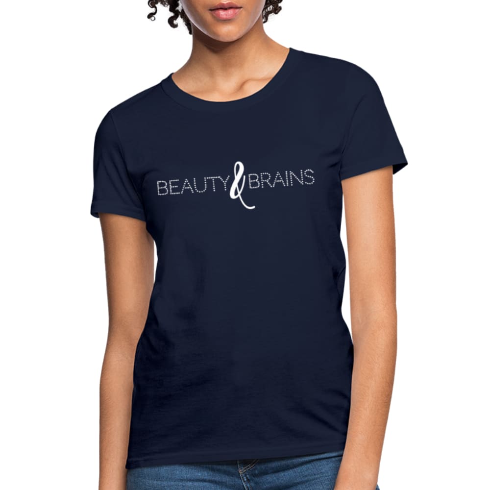 Womens T-shirt, Beauty and Brains Graphic Tee by inQue.Style