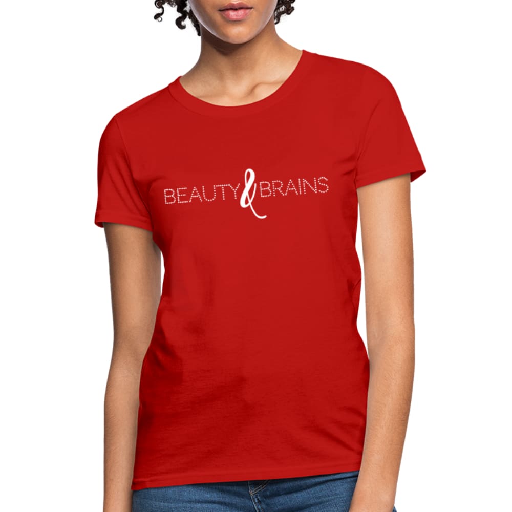 Womens T-shirt, Beauty and Brains Graphic Tee by inQue.Style