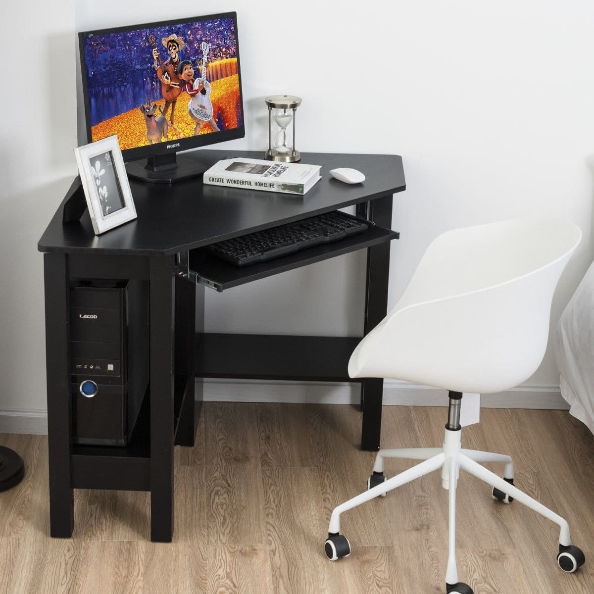 Wooden Corner Desk With Drawer by Plugsus Home Furniture