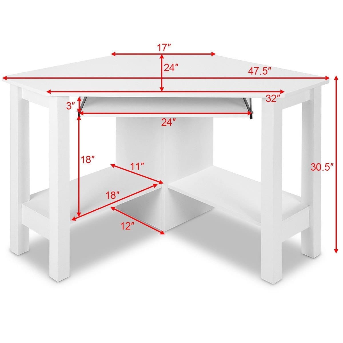 Wooden Corner Desk With Drawer by Plugsus Home Furniture