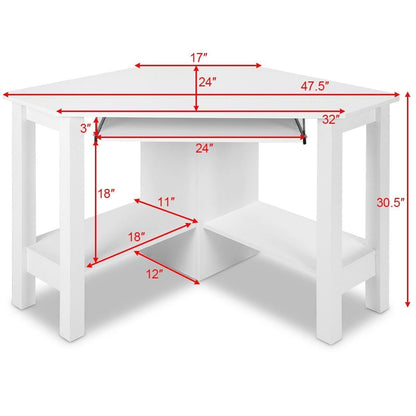 Wooden Corner Desk With Drawer by Plugsus Home Furniture