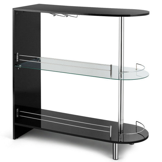 2-holder Bar Table with Tempered Glass Shelf by VYSN