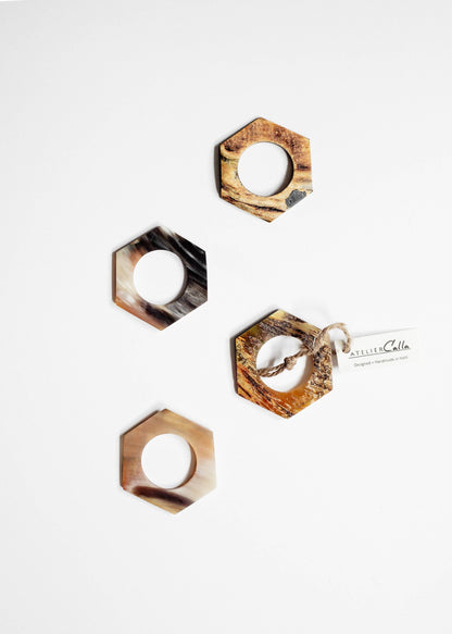 Hexagon Horn Napkin Rings 4-pack by 2nd Story Goods