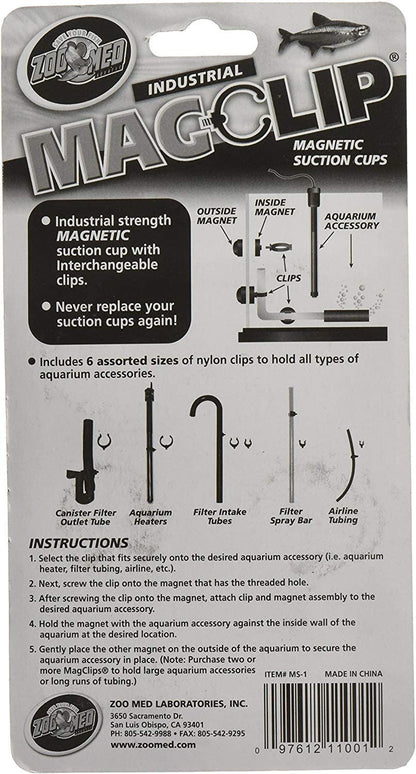 Zoo Med Industrial Magclip Magnetic Suction Cup Kit - Ultimate Aquarium Accessory Holder by Dog Hugs Cat