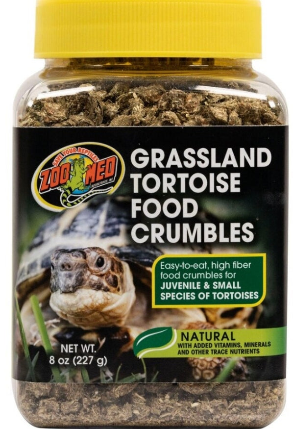 Zoo Med Grassland Tortoise Food Crumbles - Nutrient-Rich Diet for Young Tortoises and Small Species by Dog Hugs Cat