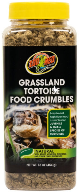 Zoo Med Grassland Tortoise Food Crumbles - Nutrient-Rich Diet for Young Tortoises and Small Species by Dog Hugs Cat