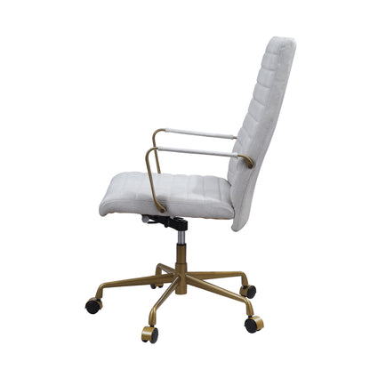 ACME Duralo Office Chair in Vintage White Top Grain Leather 93168