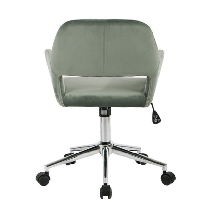 Velvet Upholstered Adjustable Swivel Office Chair, CACTUS