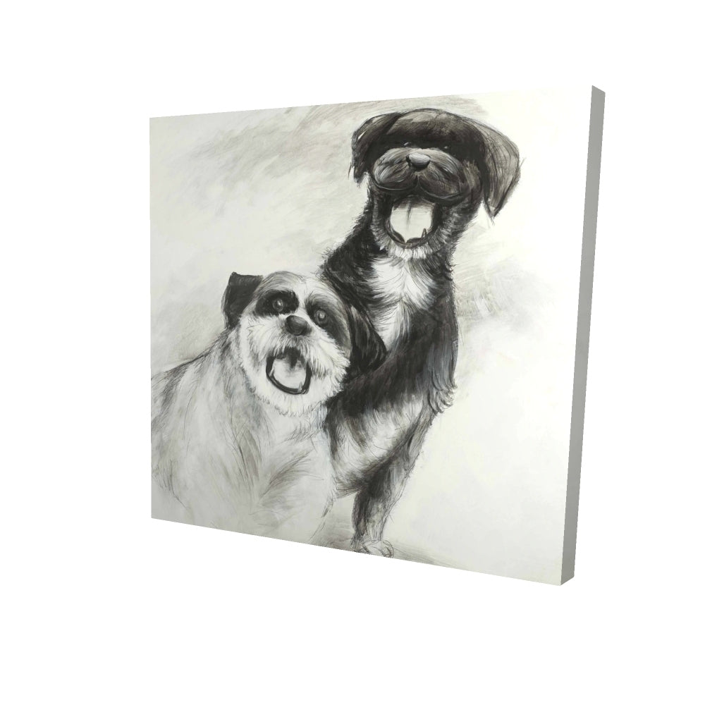 Happy dogs sketch - 08x08 Print on canvas