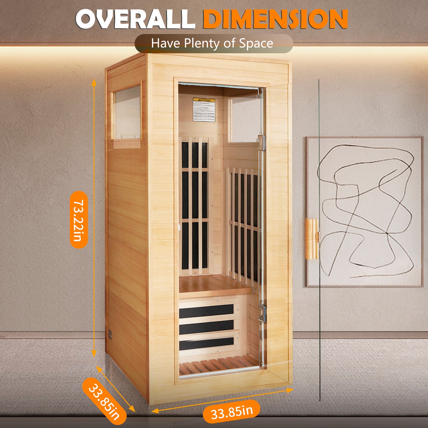 Single Graphene Far Infrared Sauna Room Dual Audio Bluetooth