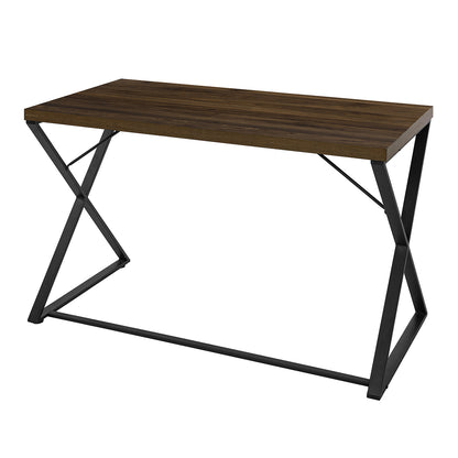 47.2" L Computer Desk, Console Desk - WALNUT & BLACK