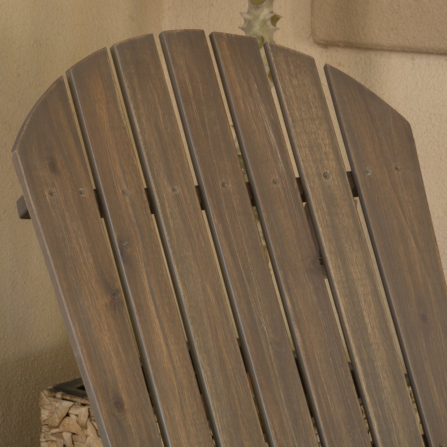 Milan Outdoor Acacia Folding Gray Adirondack Chair