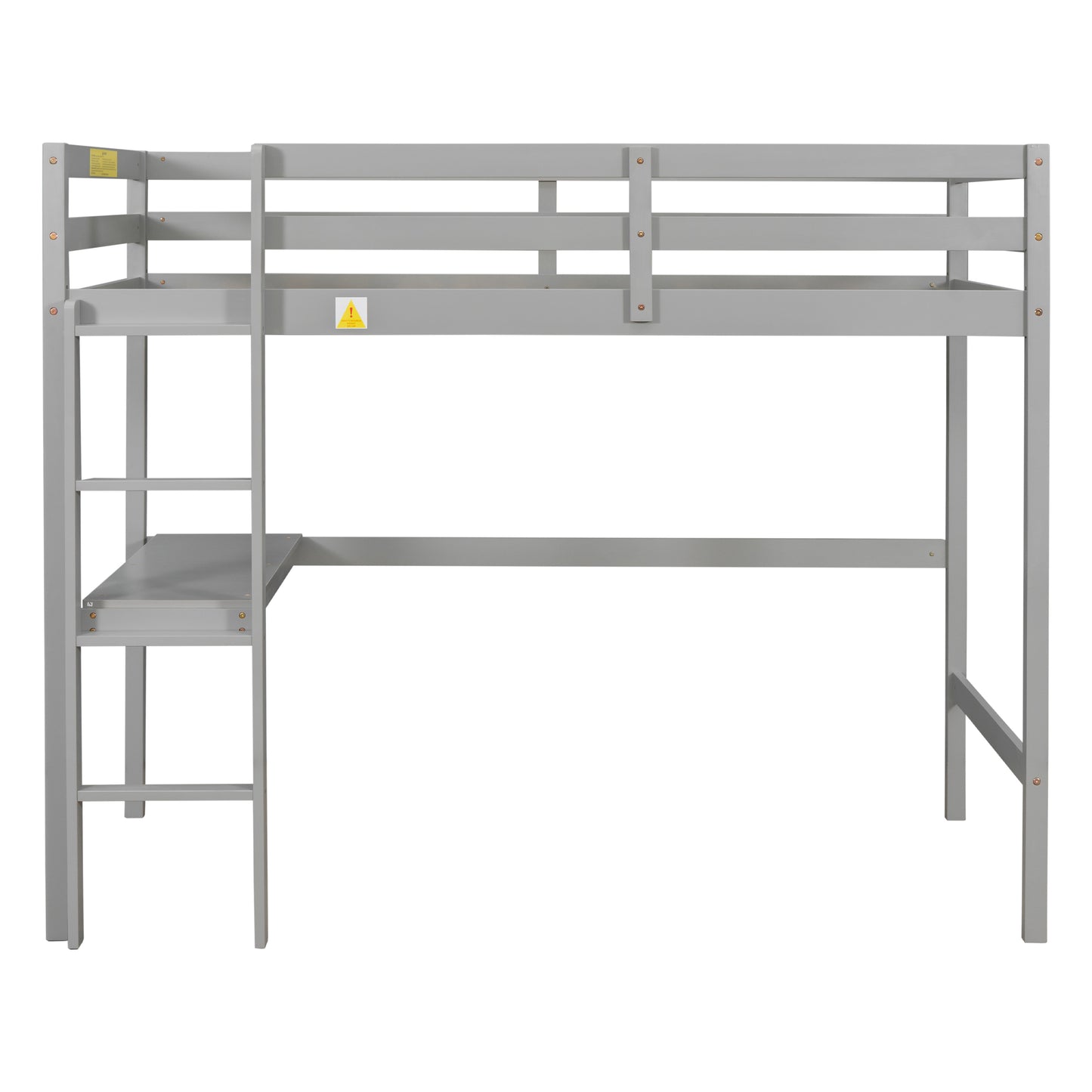 Twin Loft Bed with  built-in desk,Grey