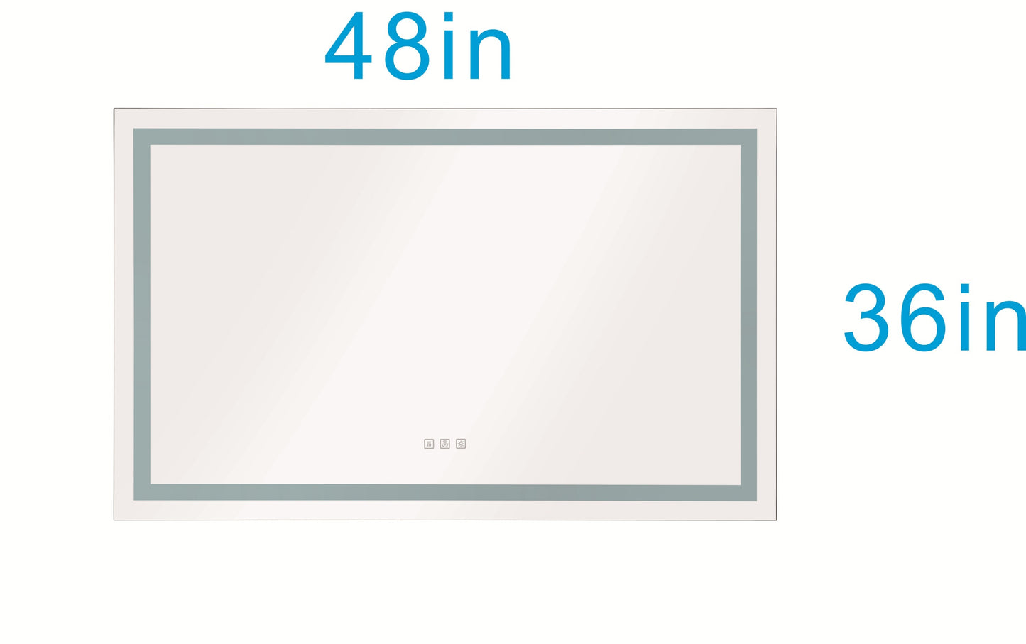 48*36 LED Lighted Bathroom Wall Mounted Mirror with High Lumen+Anti-Fog Separately Control+Dimmer Function