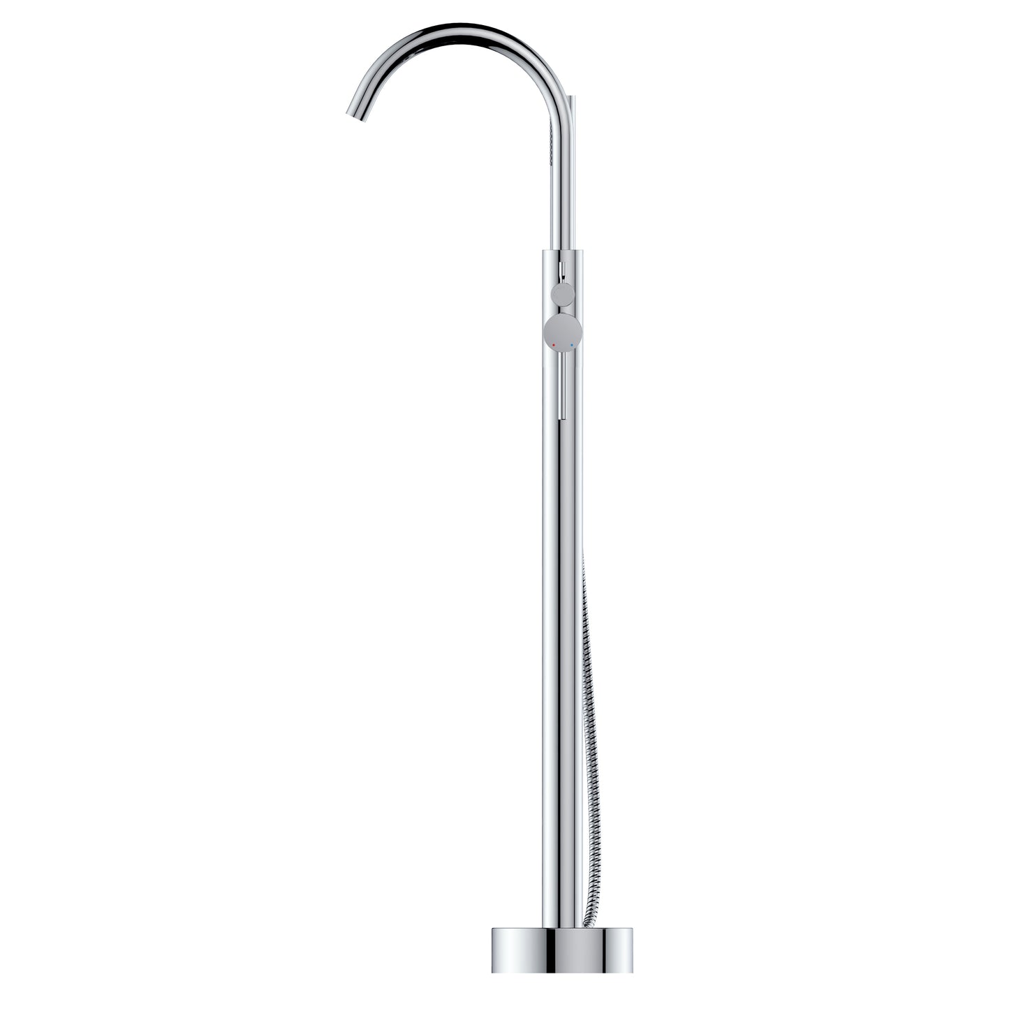 2 Spouts With Hand Shower Double Handle Floor Mounted Clawfoot Freestanding Faucet, Tub Faucet,Chrmoe