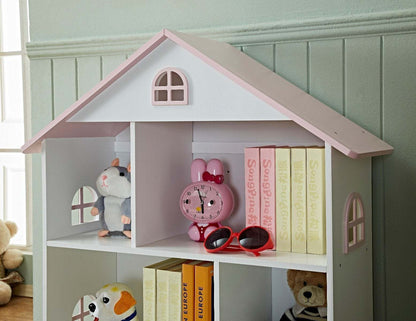 Kids Funnel Veronica Girls Pink Roof Dollhouse Bookcase