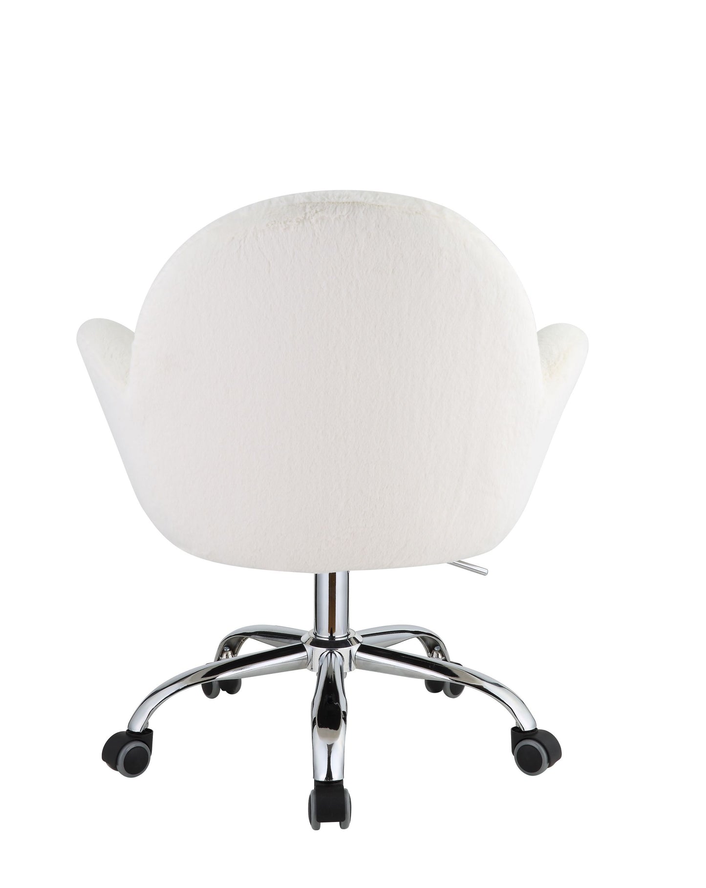 ACME Jago Office Chair in White Lapin & Chrome Finish OF00119