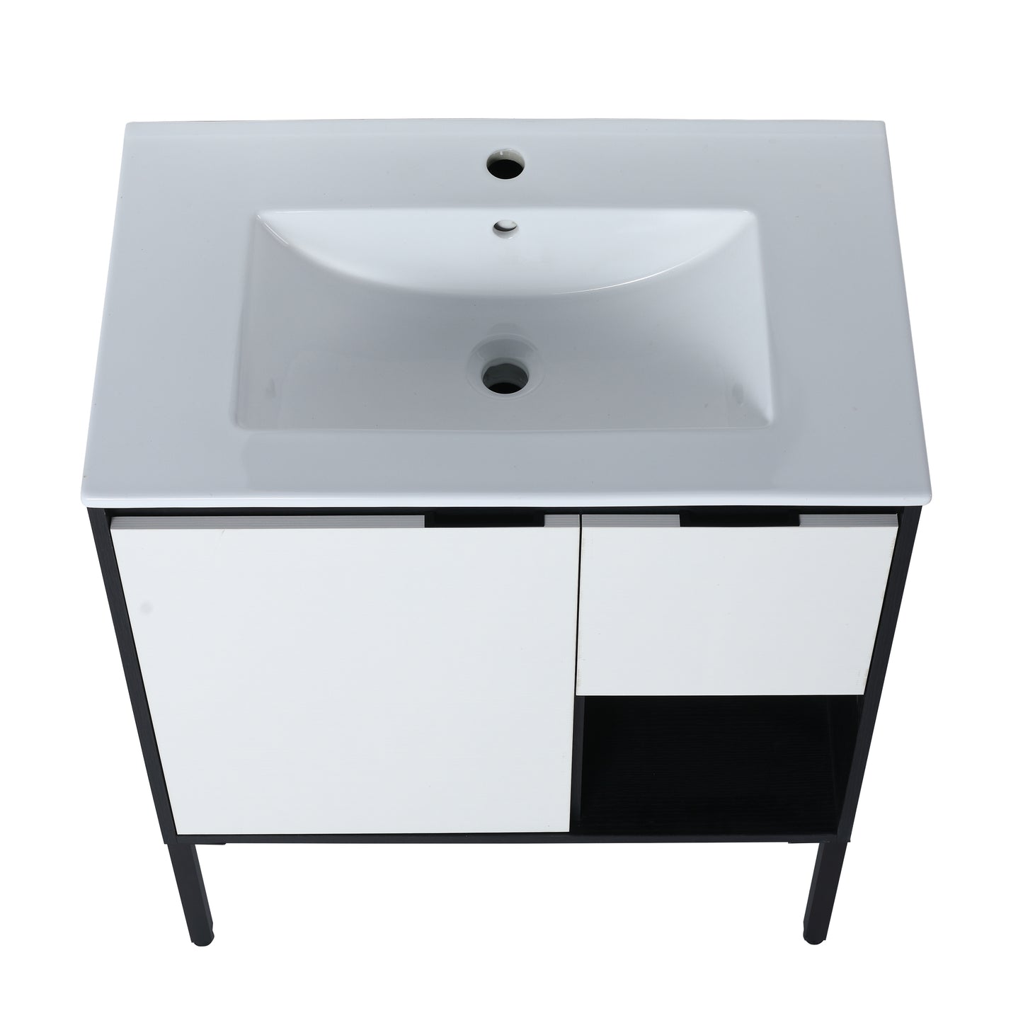 30 Inch Bathroom Vanity with Ceramic Sink,30x18