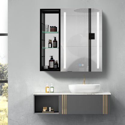 30x30 inch Bathroom Medicine Cabinets Surface Mounted Cabinets With Lighted Mirror, Small Cabinet No Door