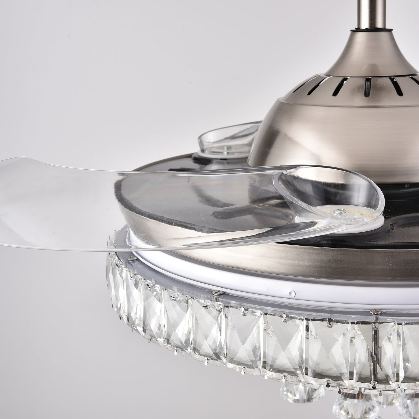 Modern American crystal fan chandelier