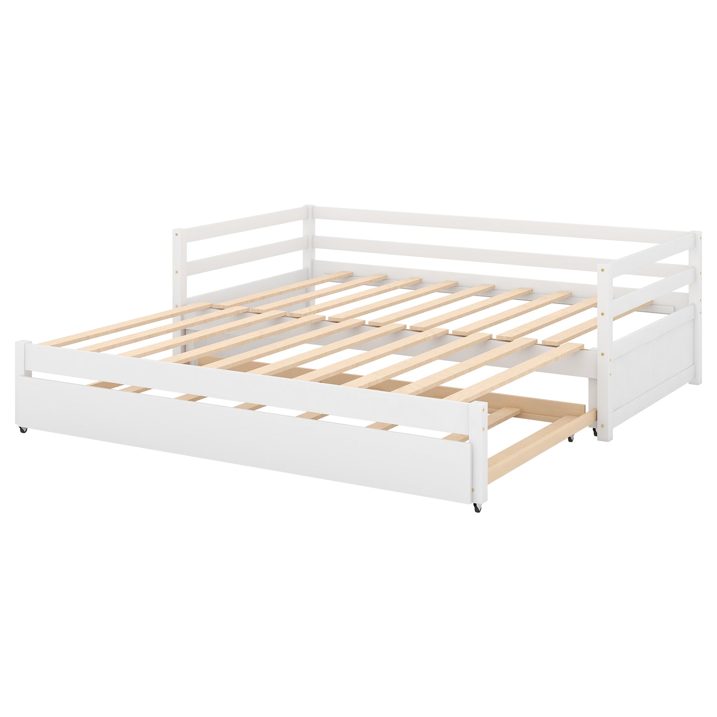 Twin or Double Twin Daybed with Trundle,White