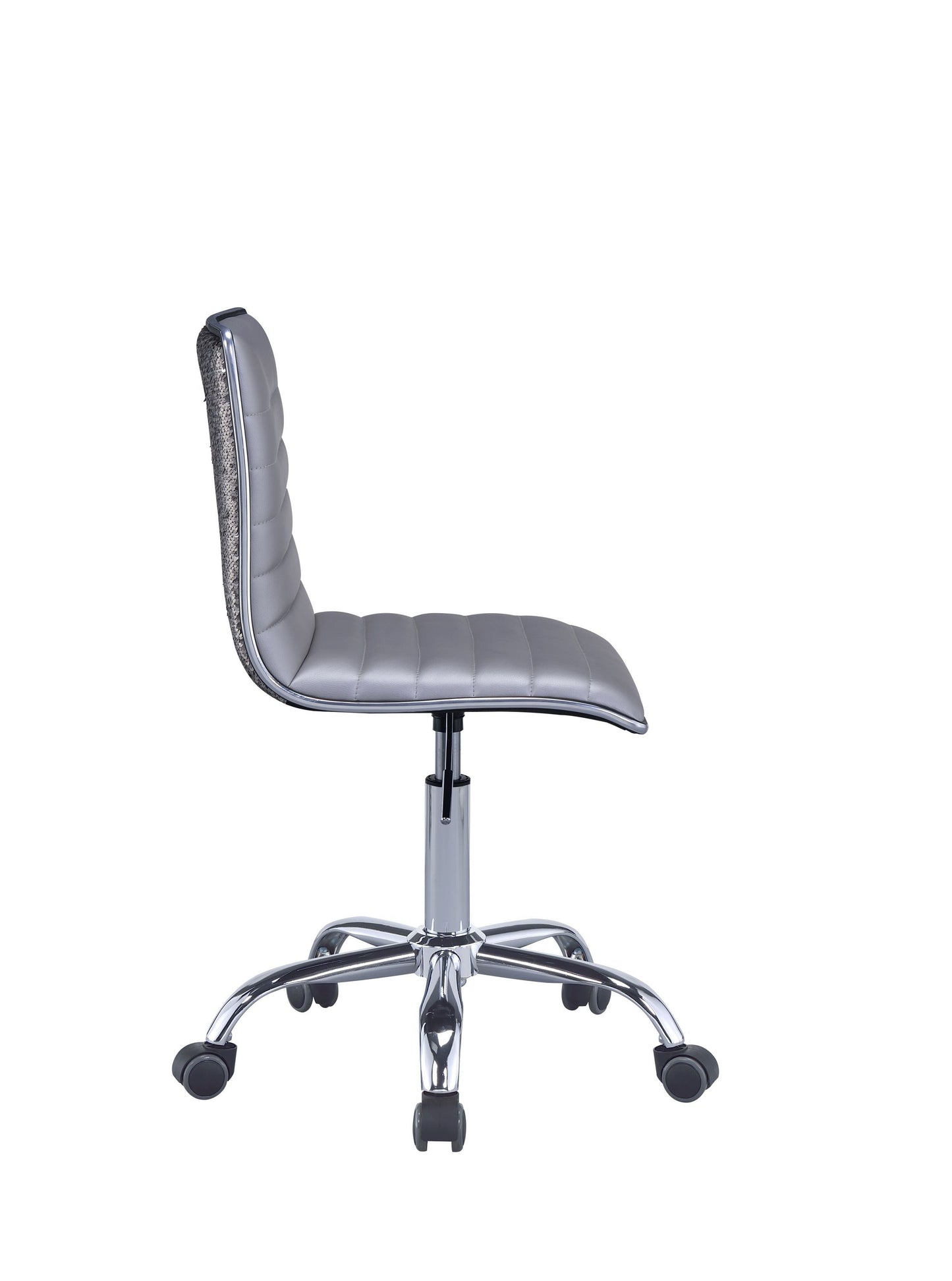 ACME Alessio Office Chair in Silver PU & Chrome 92515