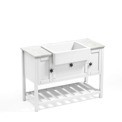 Bathroom Vanities Without Tops 48 in. W x 20-1/2 in. D Bathroom Vanity Cabinet Only in White