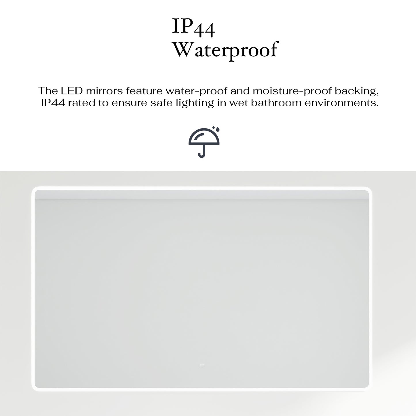 60 x 35 in.  Large Rectangular Frameless Wall-Mount Anti-Fog LED Light Bathroom Vanity Mirror