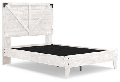 Ashley Shawburn White/Gray Casual Full Crossbuck Panel Platform Bed EB4121B2