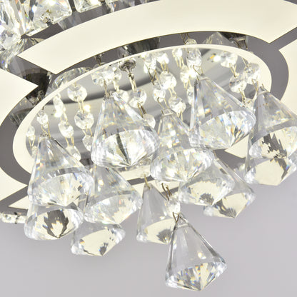 Modern American crystal fan chandelier