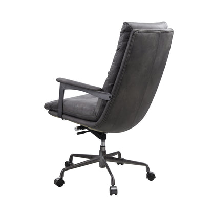 ACME Crursa Office Chair in Gray Top Grain Leather 93170