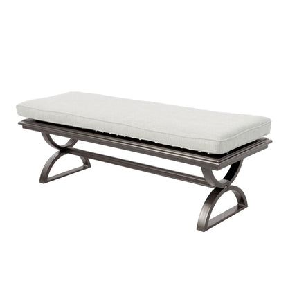 Outdoor Aluminum Bench with Cushion, Dessert Night/Cast Silver