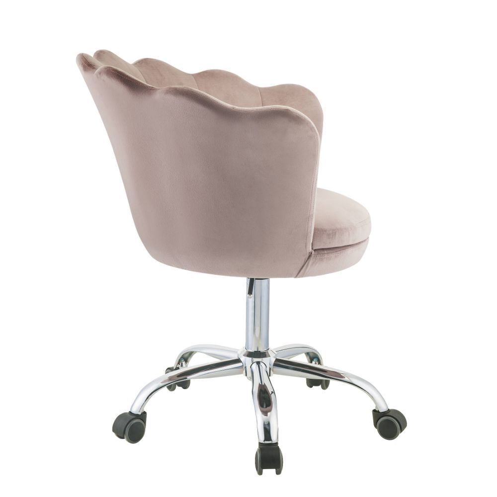 ACME Micco Office Chair, Rose Quartz Velvet & Chrome 92938