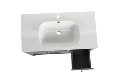 Bathroom Vanity With Soft Close Drawers and Gel Basin,36x18