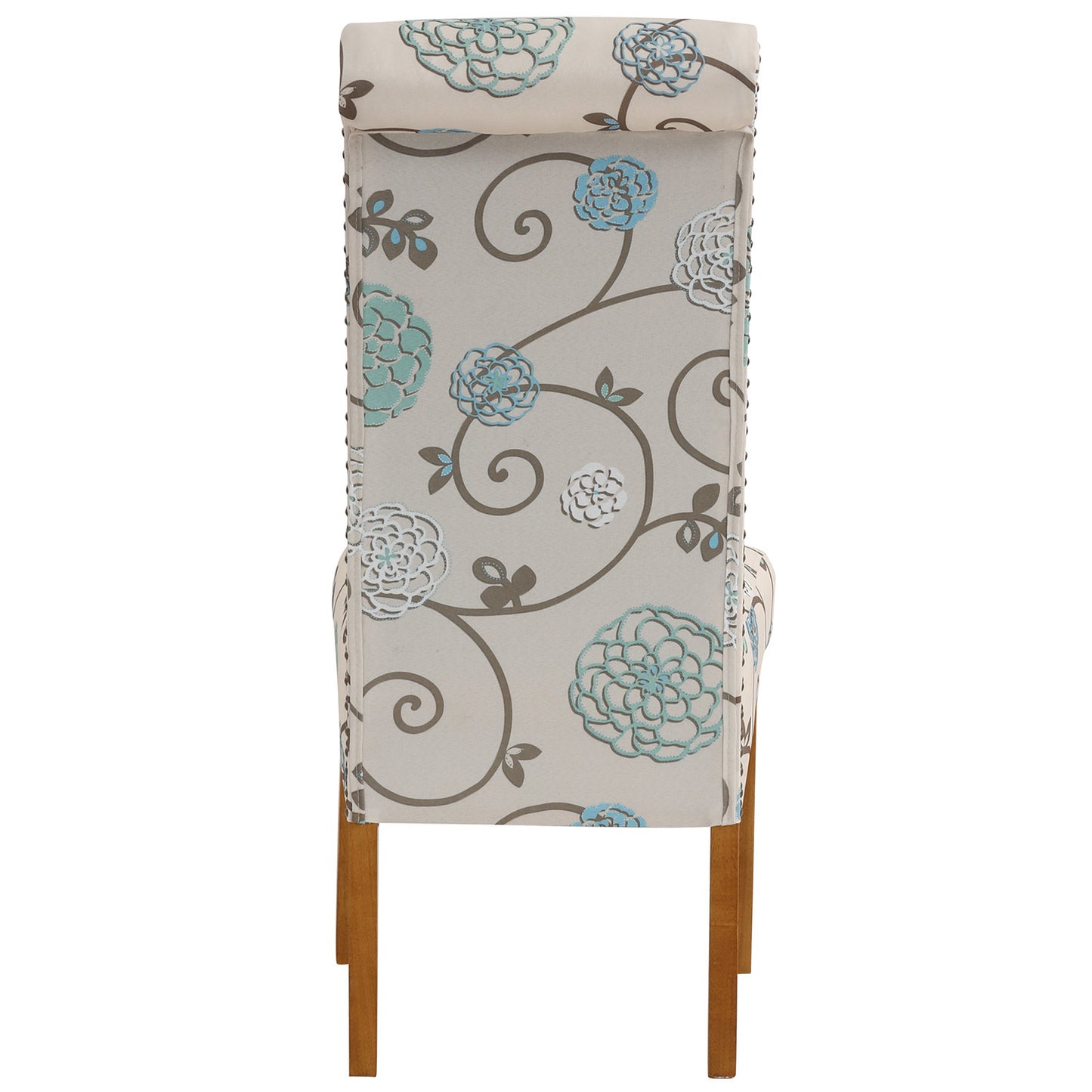 Bionic Beige Pattern Dining Chair with Nail Head Trim, Set of 2