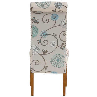 Bionic Beige Pattern Dining Chair with Nail Head Trim, Set of 2