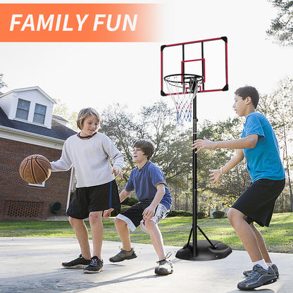 Portable Basketball Hoop System Stand Height Adjustable 7.5ft - 9.2ft with 32 Inch Backboard and Wheels for Youth Adults Indoor Outdoor Basketball Goal