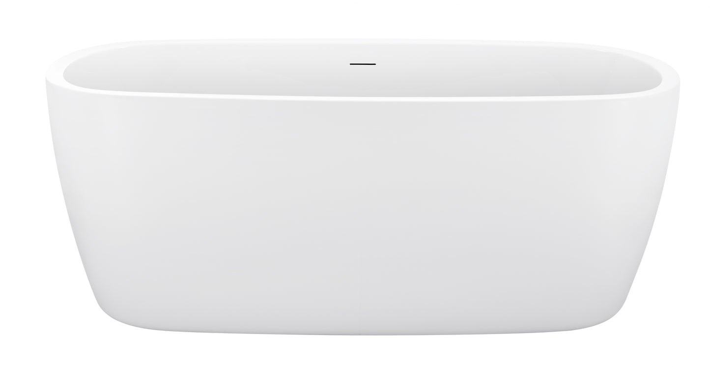 59" 100% Acrylic Freestanding Bathtub，Contemporary Soaking Tub，white Bathtub