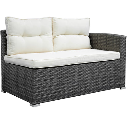 U_STYLE Outdoor Furniture Sofa Set with Large Storage Box