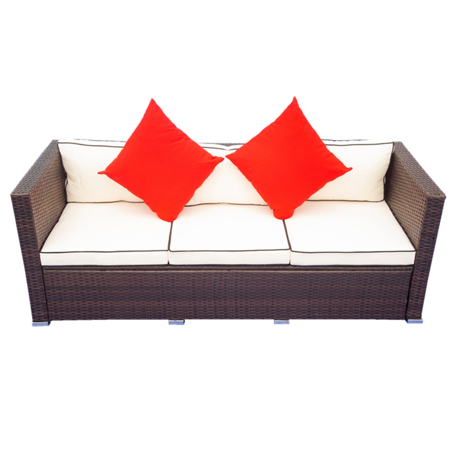 3 Piece Patio Sectional Wicker Rattan Outdoor Furniture Sofa Set