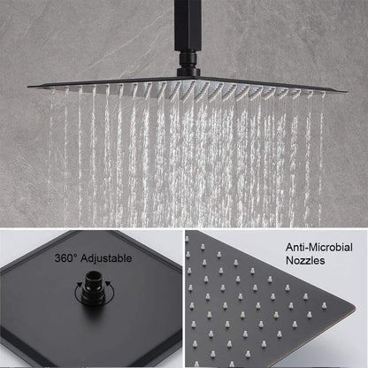 Ceiling Mounted Shower System Combo Set with Handheld and 12"Shower head