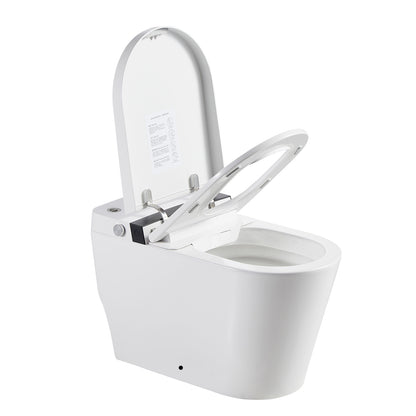 Multifunction U-Shaped Smart Toilet Automatic Flush with Remote Control/Foot Sensor/Night Light