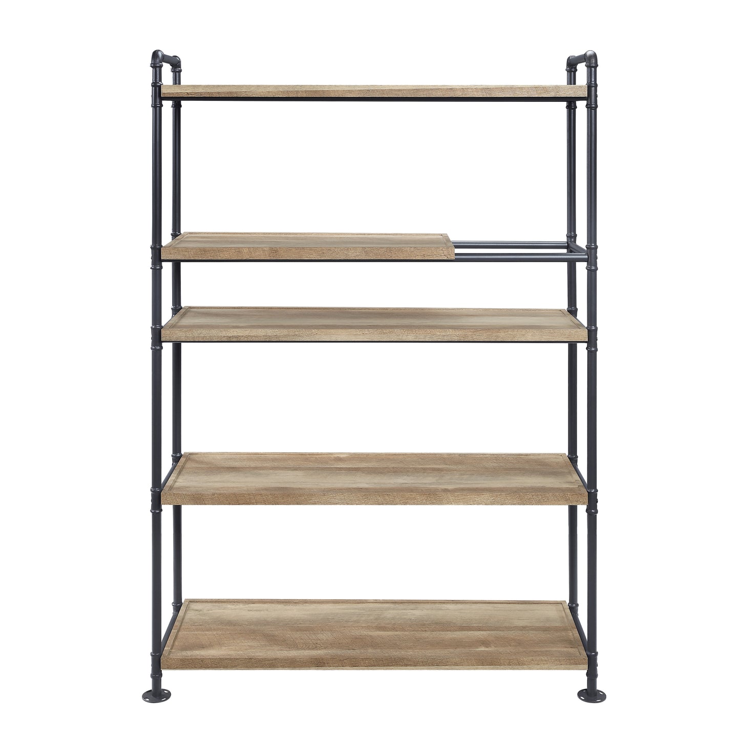 ACME Brantley Bookshelf w/5 Shelves in Oak & Sandy Black Finish AC00758