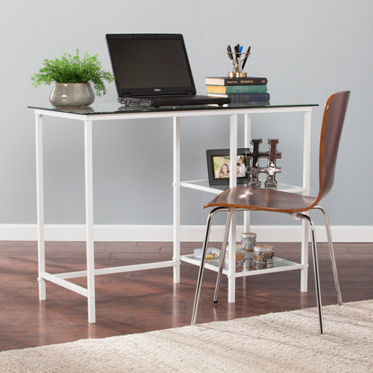 Layton Metal/Glass Student Desk - White