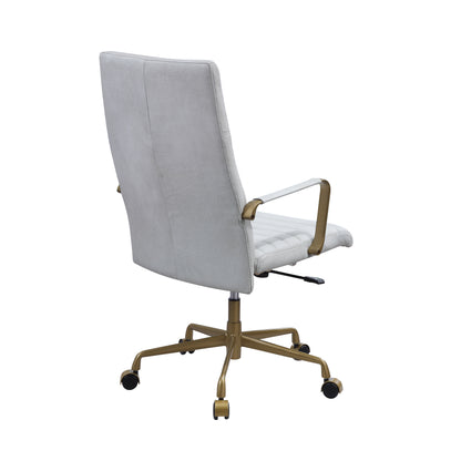 ACME Duralo Office Chair in Vintage White Top Grain Leather 93168