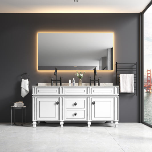72x 36Inch LED Mirror Bathroom Vanity Mirror with Back Light, Wall Mount Anti-Fog Memory Large Adjustable Vanity Mirror