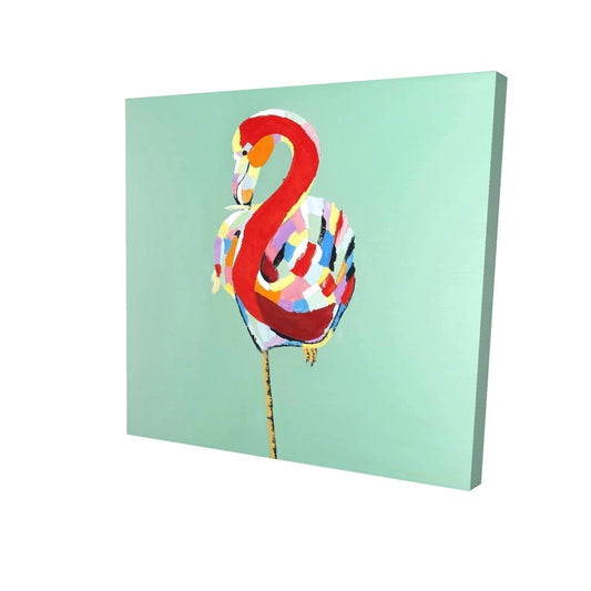 Colorful abstract flamingo - 32x32 Print on canvas