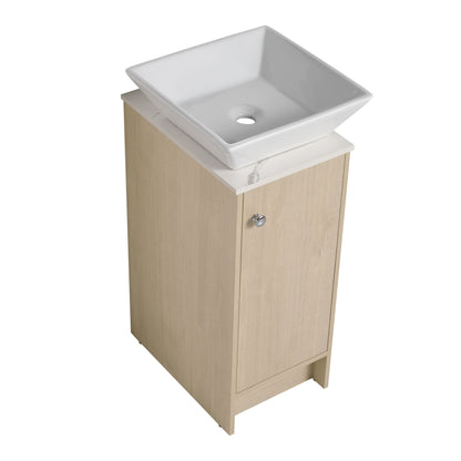 13" Bathroom Vanity with Sink, Freestanding Bathroom Vanity with Soft Close Door and Shelf（Top：BAB101MOWH）