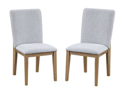 Delphine Set of 2 Gray Linen Fabric Dining Chair