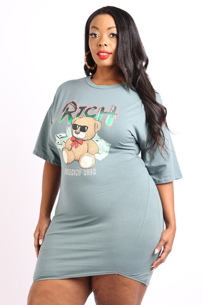 Rich bear printed t shirt dress